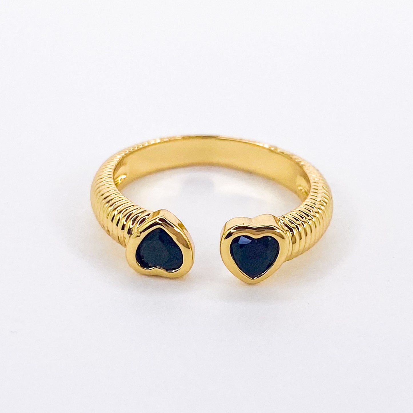 Two Hearts Crystal 18K Goldfilled Ring