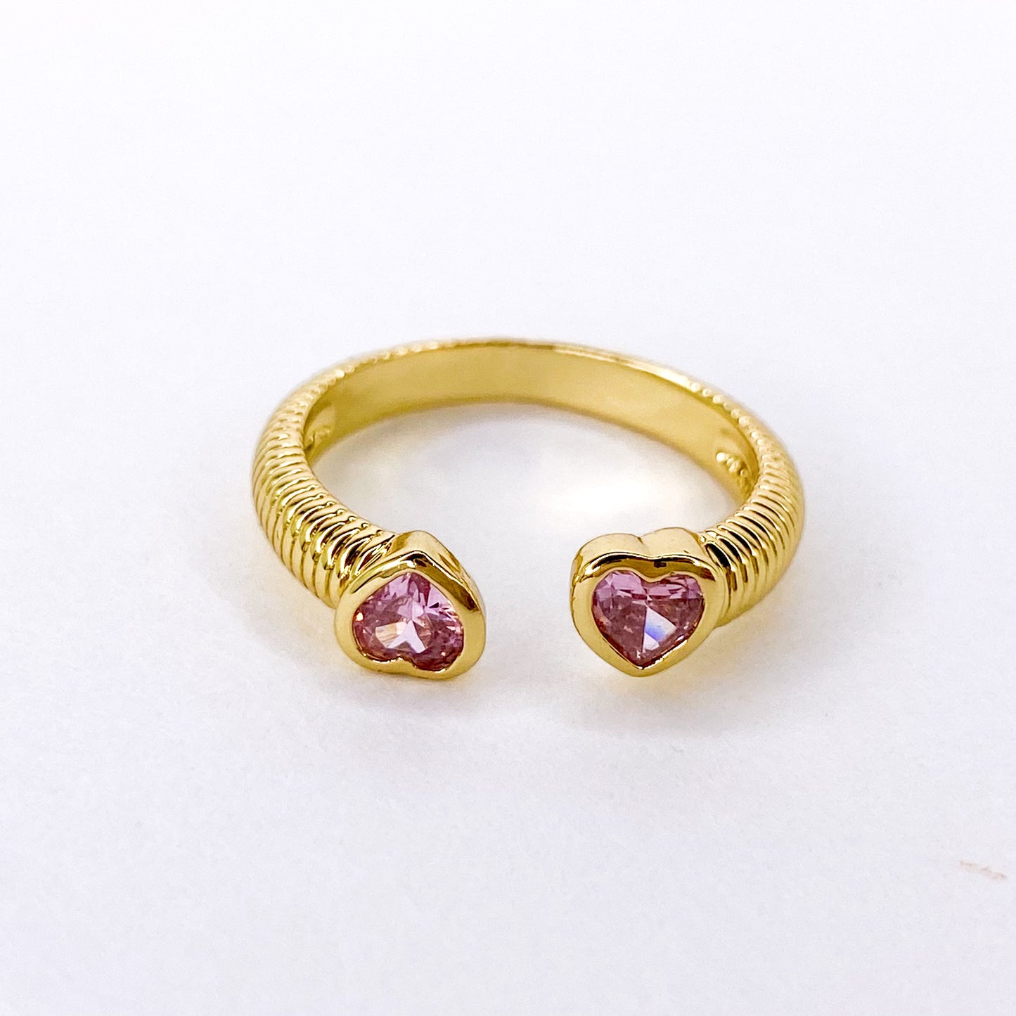 Two Hearts Crystal 18K Goldfilled Ring