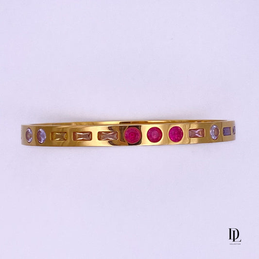 Pink Rainbow Golden Bracelet