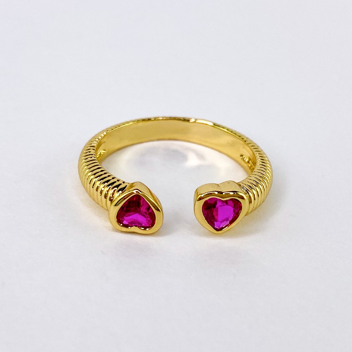 Two Hearts Crystal 18K Goldfilled Ring