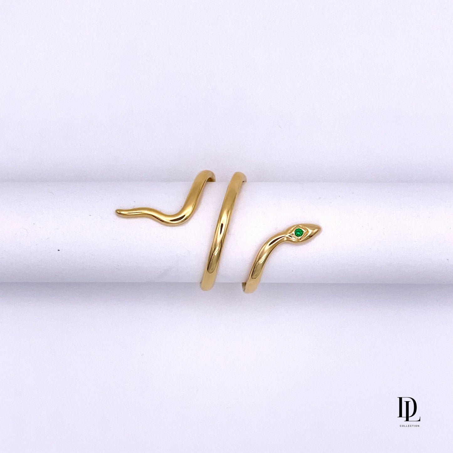 Snake 18K Goldfilled and Crystal Ring