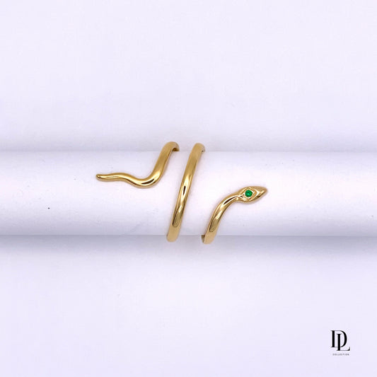 Snake 18K Goldfilled and Crystal Ring