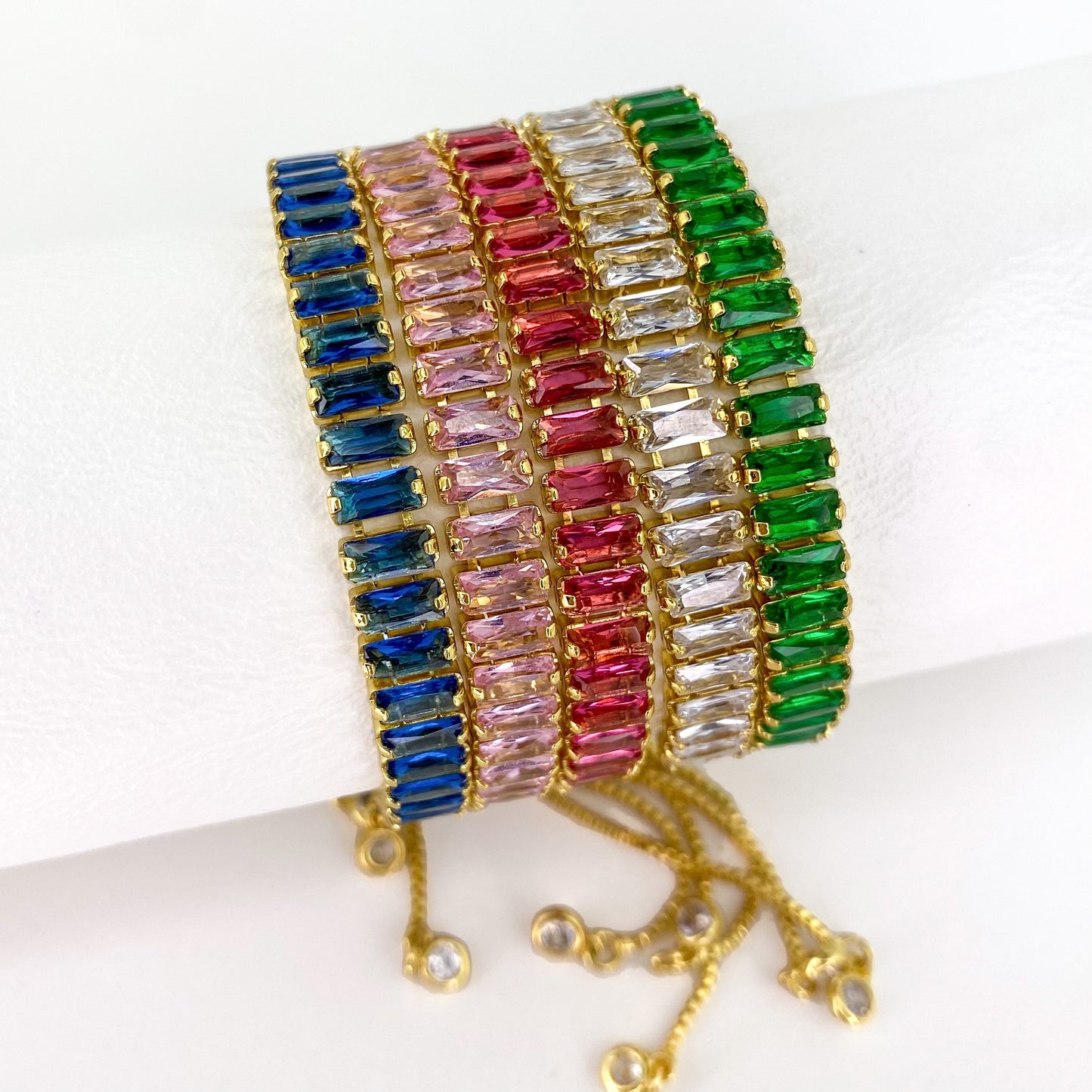 Sassy Baguette Crystal 18K Goldfilled Bracelet