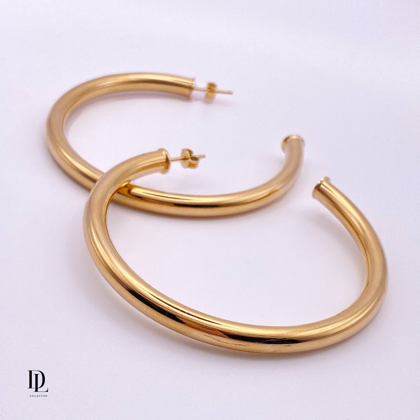 D Hoops 18K Large Gold Filled Hoop Earrings