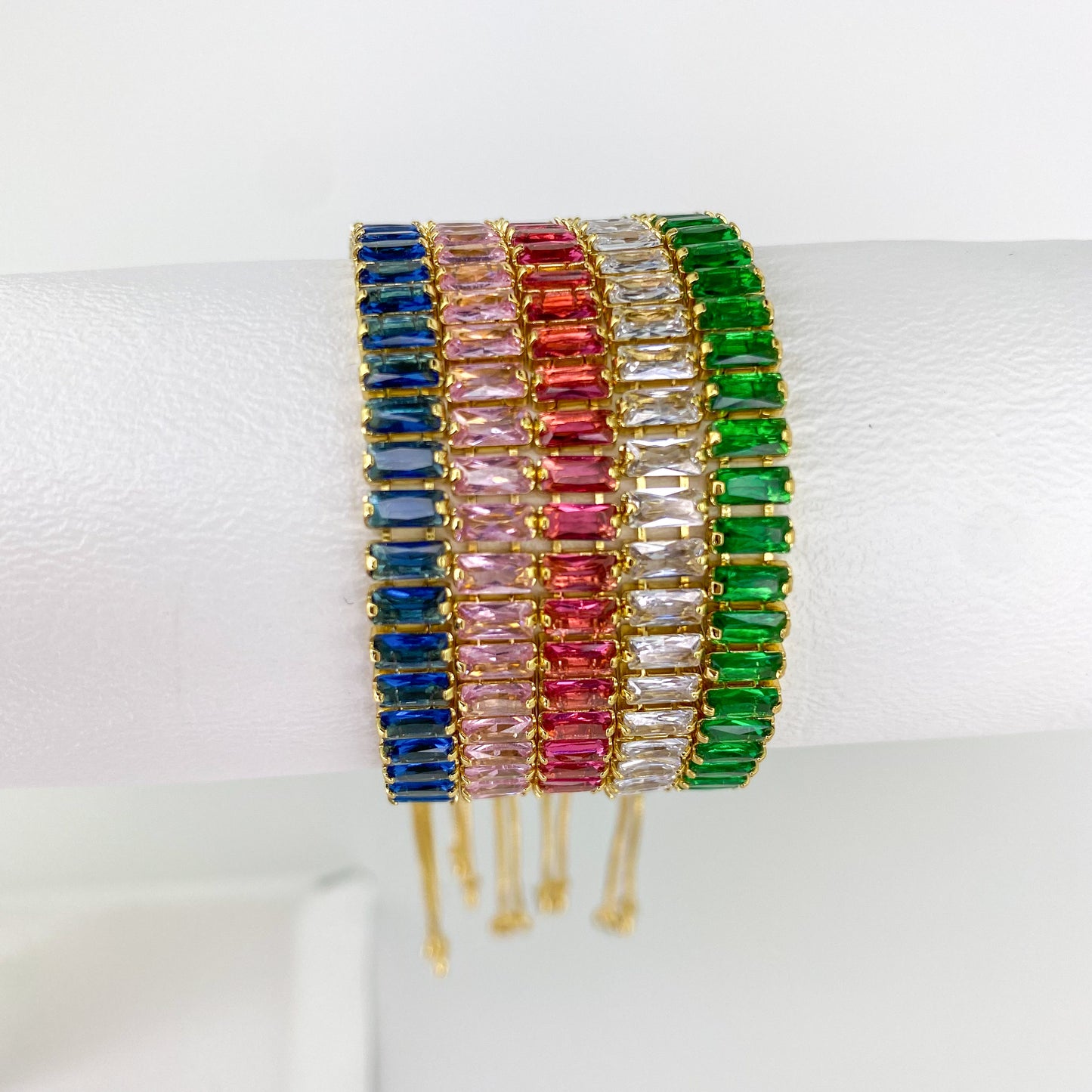 Sassy Baguette Crystal 18K Goldfilled Bracelet