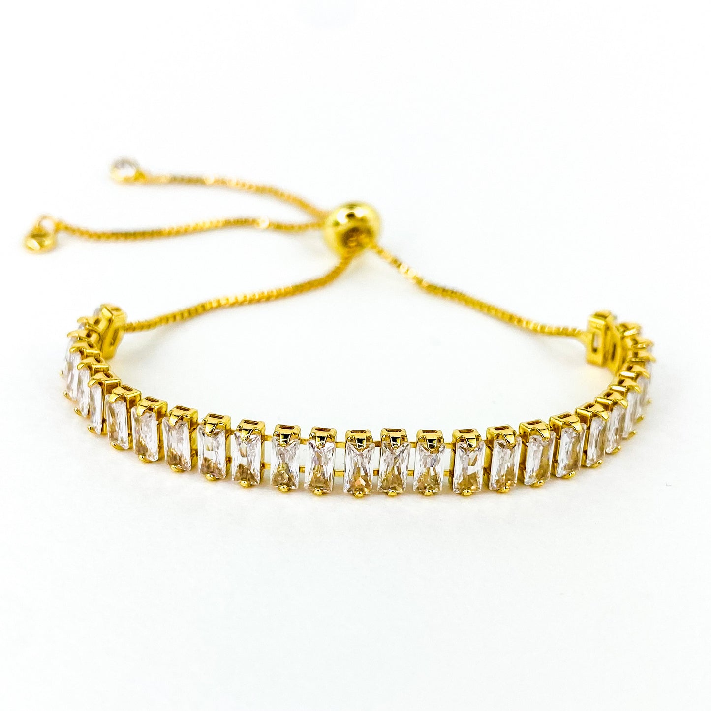 Sassy Baguette Crystal 18K Goldfilled Bracelet