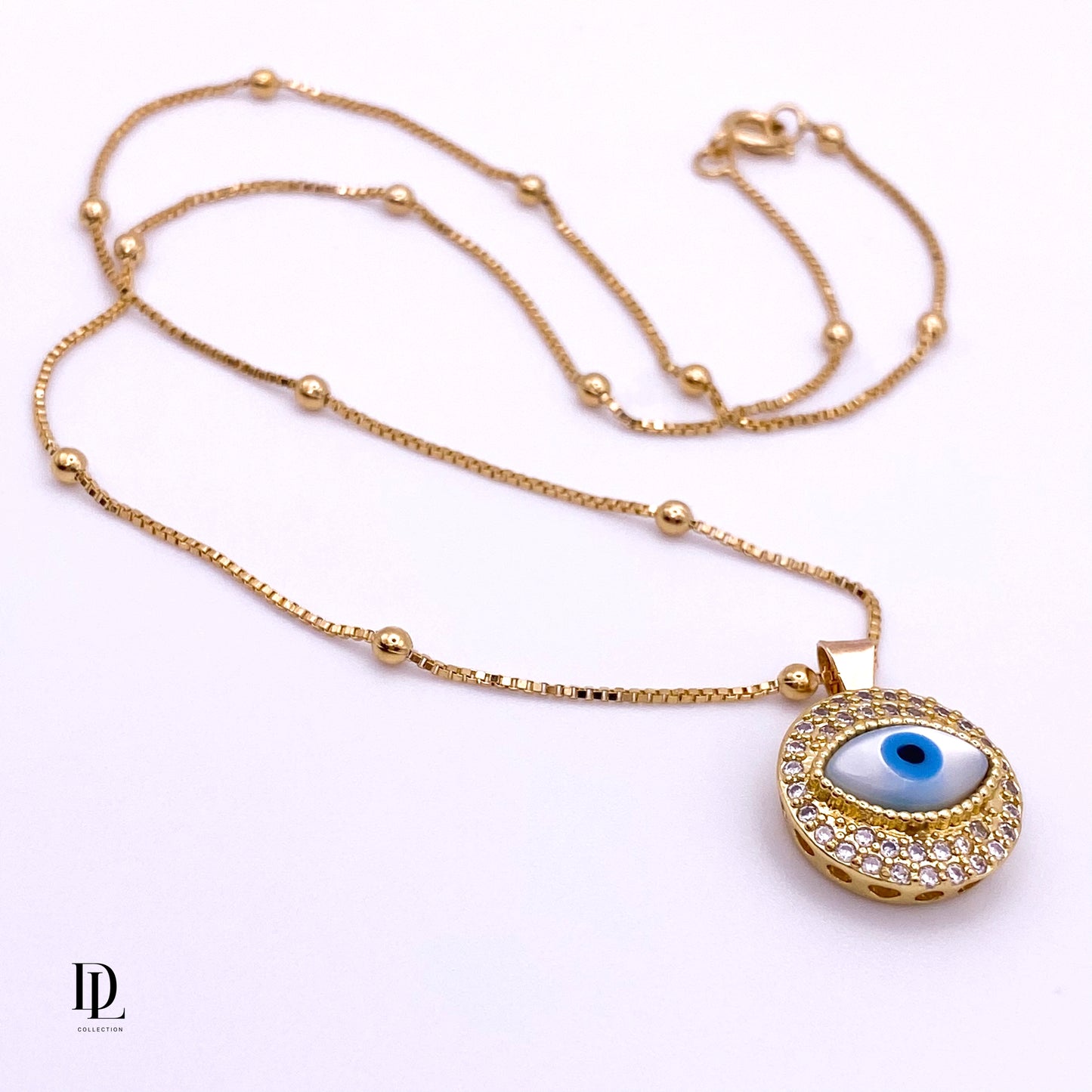 Evil Eye 18K Gold filled short necklace