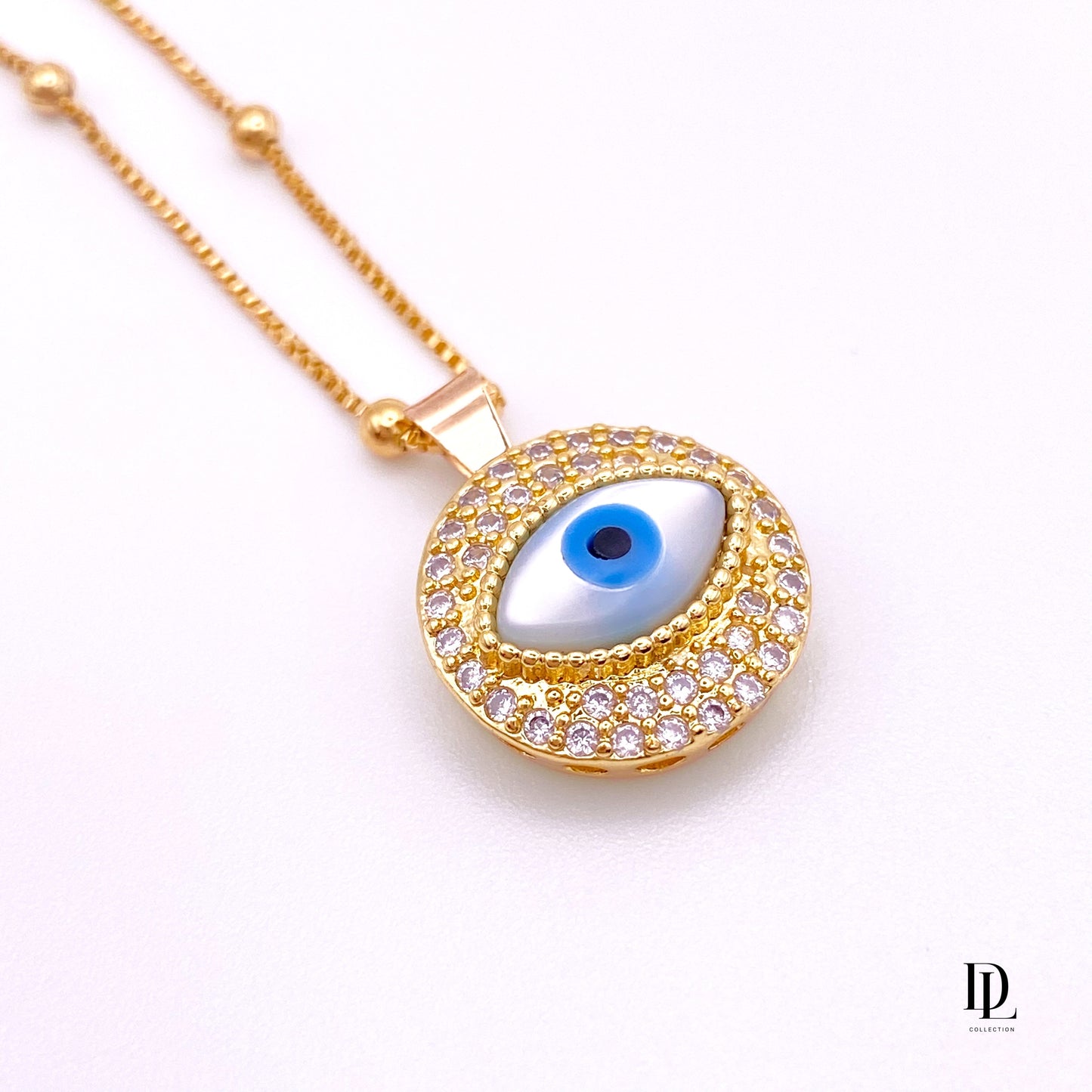 Evil Eye 18K Gold filled short necklace