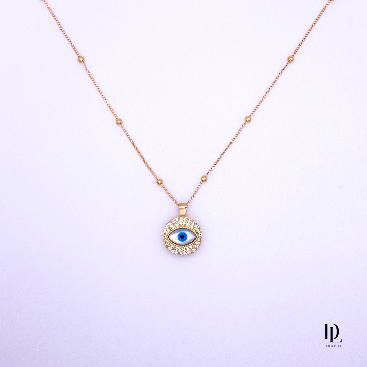 Evil Eye 18K Gold filled short necklace