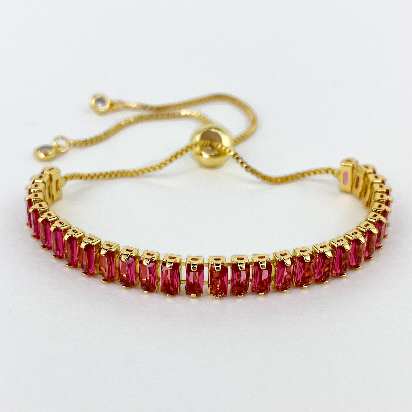 Sassy Baguette Crystal 18K Goldfilled Bracelet